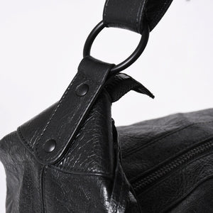 Very Good Condition BALENCIAGA Neo Hobo Bag Shoulder Bag 695826 Leather Black Black Metal Fittings Used 4a001186