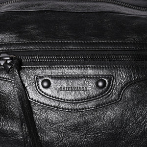 Very Good Condition BALENCIAGA Neo Hobo Bag Shoulder Bag 695826 Leather Black Black Metal Fittings Used 4a001186