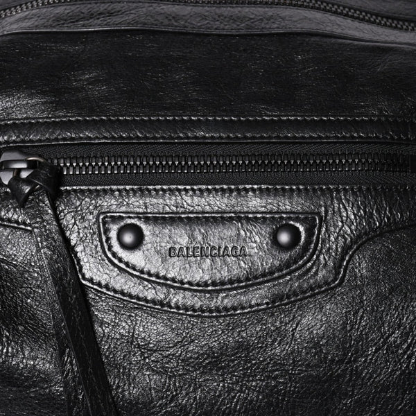 Very Good Condition BALENCIAGA Neo Hobo Bag Shoulder Bag 695826 Leather Black Black Metal Fittings Used 4a001186