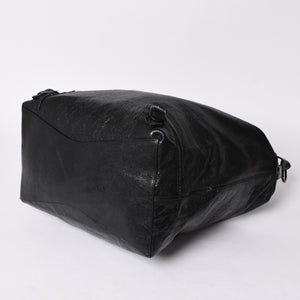 Very Good Condition BALENCIAGA Neo Hobo Bag Shoulder Bag 695826 Leather Black Black Metal Fittings Used 4a001186