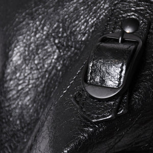 Very Good Condition BALENCIAGA Neo Hobo Bag Shoulder Bag 695826 Leather Black Black Metal Fittings Used 4a001186