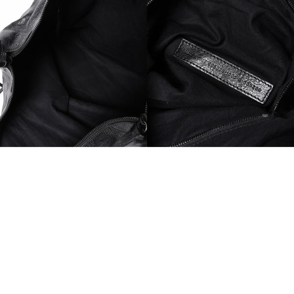 Very Good Condition BALENCIAGA Neo Hobo Bag Shoulder Bag 695826 Leather Black Black Metal Fittings Used 4a001186