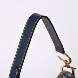 極美品 Christian Dior クリスチャンディオール サドルバッグ ワンショルダーバッグ RU 0020 トロッター ネイビー ガリアーノ期 中古 4a001665