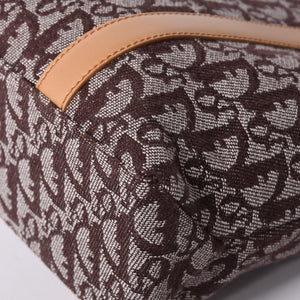 Very Good Condition Christian Dior Trotter Tote Bag Canvas Leather Brown Used 4a001667