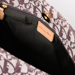 Very Good Condition Christian Dior Trotter Tote Bag Canvas Leather Brown Used 4a001667