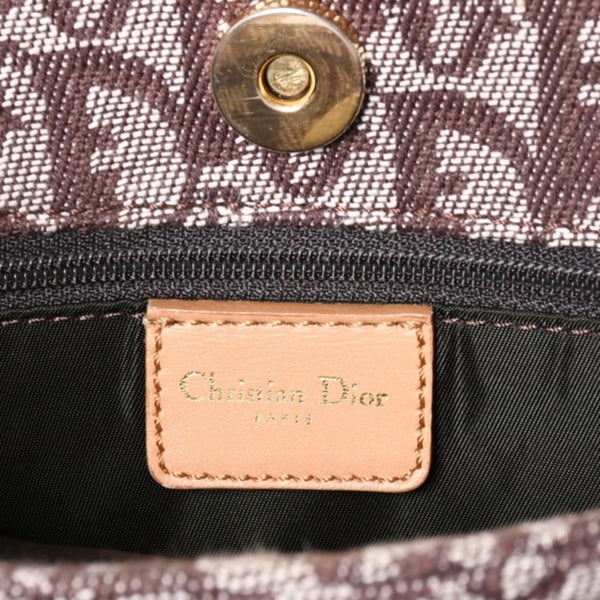 Very Good Condition Christian Dior Trotter Tote Bag Canvas Leather Brown Used 4a001667