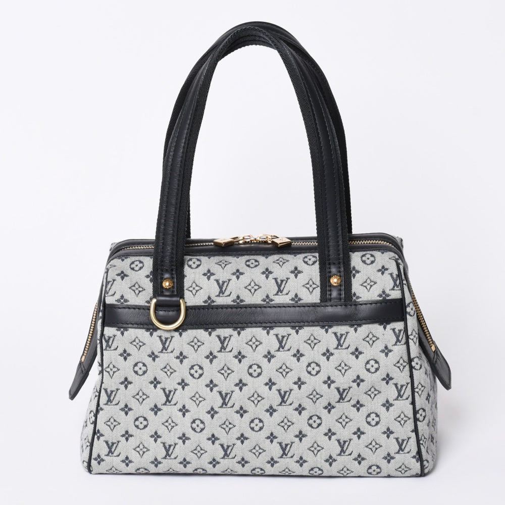 Very Good Condition LOUIS VUITTON Josephine PM Handbag M92214 Monogram Mini Navy Gray Used 4a001617