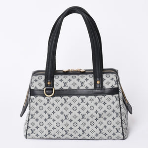Very Good Condition LOUIS VUITTON Josephine PM Handbag M92214 Monogram Mini Navy Gray Used 4a001617