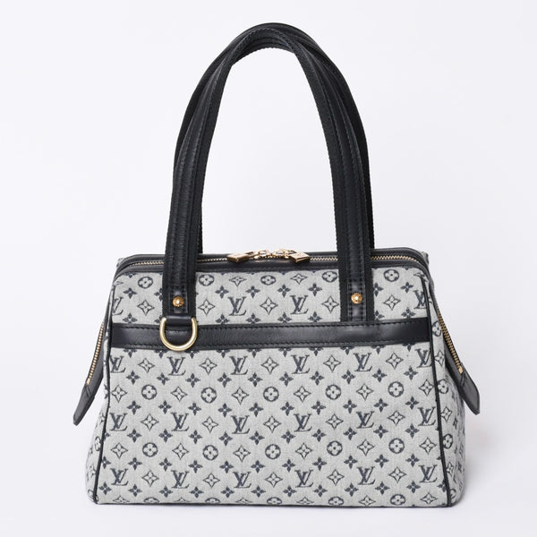 Very Good Condition LOUIS VUITTON Josephine PM Handbag M92214 Monogram Mini Navy Gray Used 4a001617
