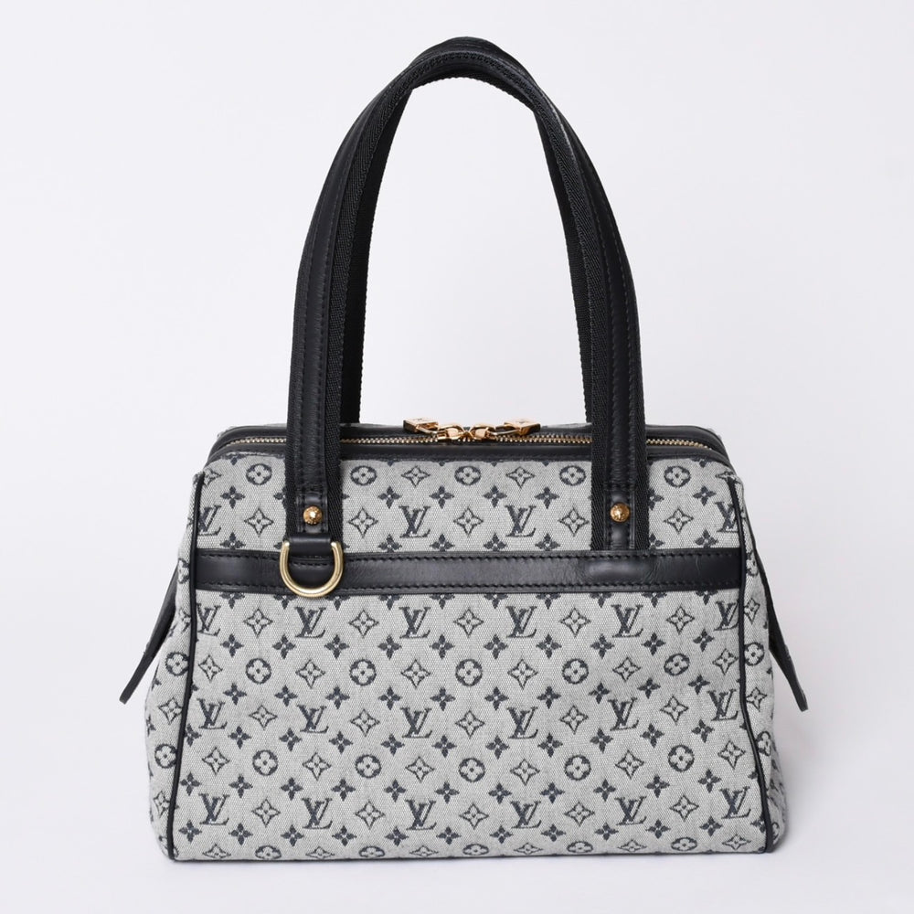 Very Good Condition LOUIS VUITTON Josephine PM Handbag M92214 Monogram Mini Navy Gray Used 4a001617