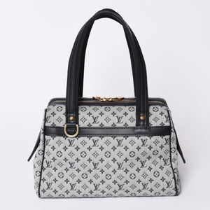 Very Good Condition LOUIS VUITTON Josephine PM Handbag M92214 Monogram Mini Navy Gray Used 4a001617