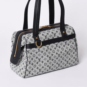 Very Good Condition LOUIS VUITTON Josephine PM Handbag M92214 Monogram Mini Navy Gray Used 4a001617