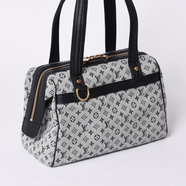 Very Good Condition LOUIS VUITTON Josephine PM Handbag M92214 Monogram Mini Navy Gray Used 4a001617