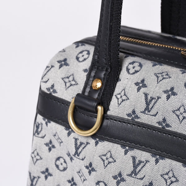 Very Good Condition LOUIS VUITTON Josephine PM Handbag M92214 Monogram Mini Navy Gray Used 4a001617