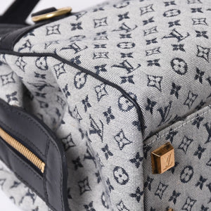 Very Good Condition LOUIS VUITTON Josephine PM Handbag M92214 Monogram Mini Navy Gray Used 4a001617