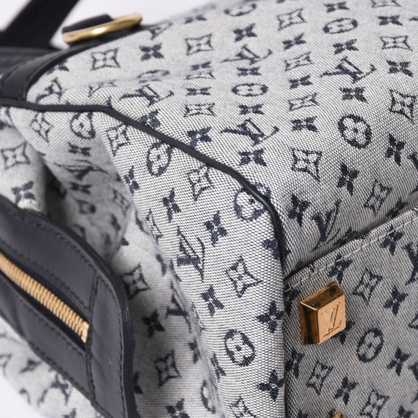 Very Good Condition LOUIS VUITTON Josephine PM Handbag M92214 Monogram Mini Navy Gray Used 4a001617