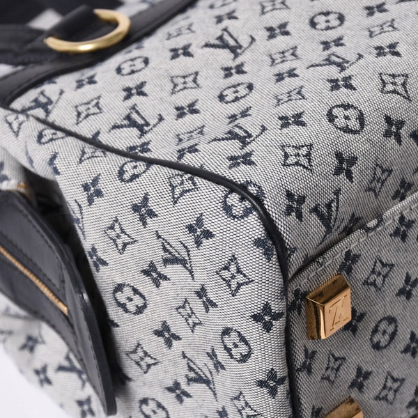 Very Good Condition LOUIS VUITTON Josephine PM Handbag M92214 Monogram Mini Navy Gray Used 4a001617