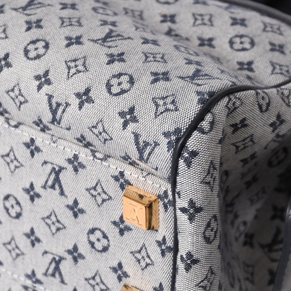 Very Good Condition LOUIS VUITTON Josephine PM Handbag M92214 Monogram Mini Navy Gray Used 4a001617