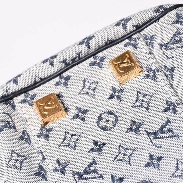 Very Good Condition LOUIS VUITTON Josephine PM Handbag M92214 Monogram Mini Navy Gray Used 4a001617