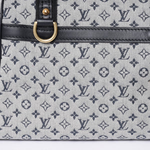 Very Good Condition LOUIS VUITTON Josephine PM Handbag M92214 Monogram Mini Navy Gray Used 4a001617