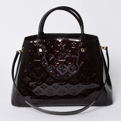 Very Good Condition LOUIS VUITTON Purple 2WAY Bag Montaigne BB Monogram Vernis Handbag CA4185 Used 4a001618