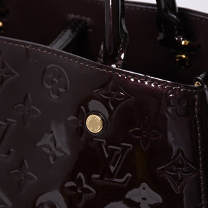 Very Good Condition LOUIS VUITTON Purple 2WAY Bag Montaigne BB Monogram Vernis Handbag CA4185 Used 4a001618