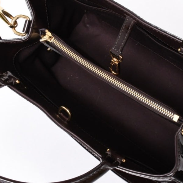Very Good Condition LOUIS VUITTON Purple 2WAY Bag Montaigne BB Monogram Vernis Handbag CA4185 Used 4a001618