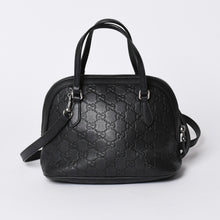 画像をギャラリービューアに読み込む, 極美品 GUCCI グッチ グッチシマ エンブレム 本革 2WAY ハンドバッグ ショルダーバッグ ブラック 341504 中古 4a001184