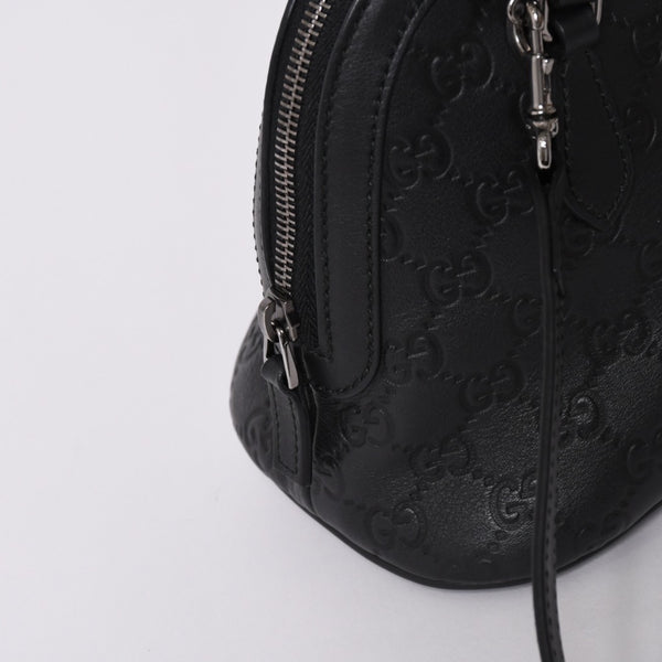 Very Good Condition GUCCI Gucci Guccisima Emblem Genuine Leather 2WAY Handbag Shoulder Bag Black 341504 Used 4a001184