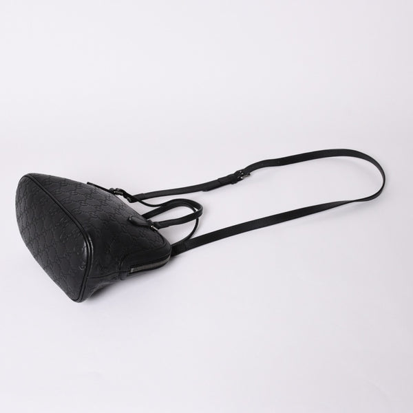 Very Good Condition GUCCI Gucci Guccisima Emblem Genuine Leather 2WAY Handbag Shoulder Bag Black 341504 Used 4a001184