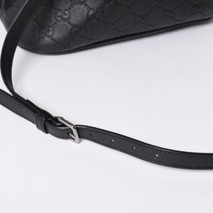 Very Good Condition GUCCI Gucci Guccisima Emblem Genuine Leather 2WAY Handbag Shoulder Bag Black 341504 Used 4a001184