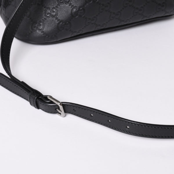 Very Good Condition GUCCI Gucci Guccisima Emblem Genuine Leather 2WAY Handbag Shoulder Bag Black 341504 Used 4a001184