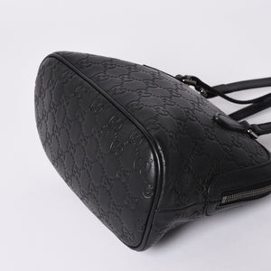 Very Good Condition GUCCI Gucci Guccisima Emblem Genuine Leather 2WAY Handbag Shoulder Bag Black 341504 Used 4a001184