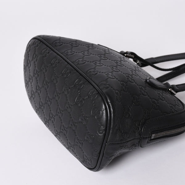 Very Good Condition GUCCI Gucci Guccisima Emblem Genuine Leather 2WAY Handbag Shoulder Bag Black 341504 Used 4a001184