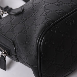 Very Good Condition GUCCI Gucci Guccisima Emblem Genuine Leather 2WAY Handbag Shoulder Bag Black 341504 Used 4a001184
