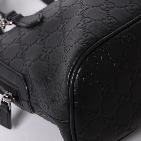 Very Good Condition GUCCI Gucci Guccisima Emblem Genuine Leather 2WAY Handbag Shoulder Bag Black 341504 Used 4a001184