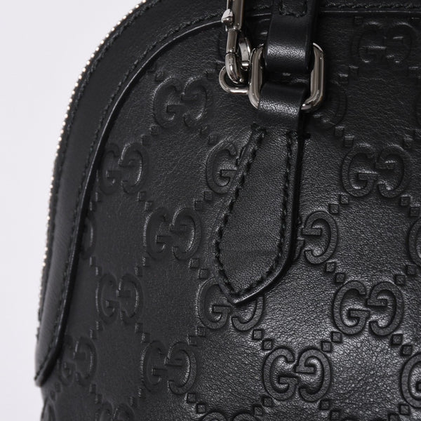 Very Good Condition GUCCI Gucci Guccisima Emblem Genuine Leather 2WAY Handbag Shoulder Bag Black 341504 Used 4a001184