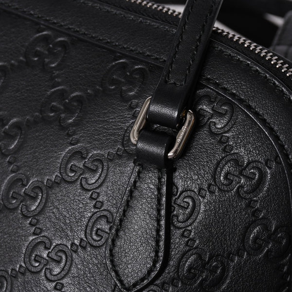 Very Good Condition GUCCI Gucci Guccisima Emblem Genuine Leather 2WAY Handbag Shoulder Bag Black 341504 Used 4a001184