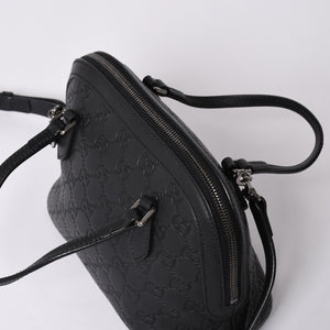 Very Good Condition GUCCI Gucci Guccisima Emblem Genuine Leather 2WAY Handbag Shoulder Bag Black 341504 Used 4a001184