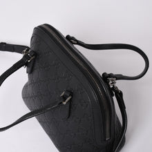 画像をギャラリービューアに読み込む, 極美品 GUCCI グッチ グッチシマ エンブレム 本革 2WAY ハンドバッグ ショルダーバッグ ブラック 341504 中古 4a001184