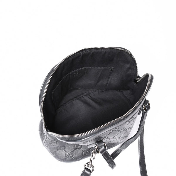 Very Good Condition GUCCI Gucci Guccisima Emblem Genuine Leather 2WAY Handbag Shoulder Bag Black 341504 Used 4a001184