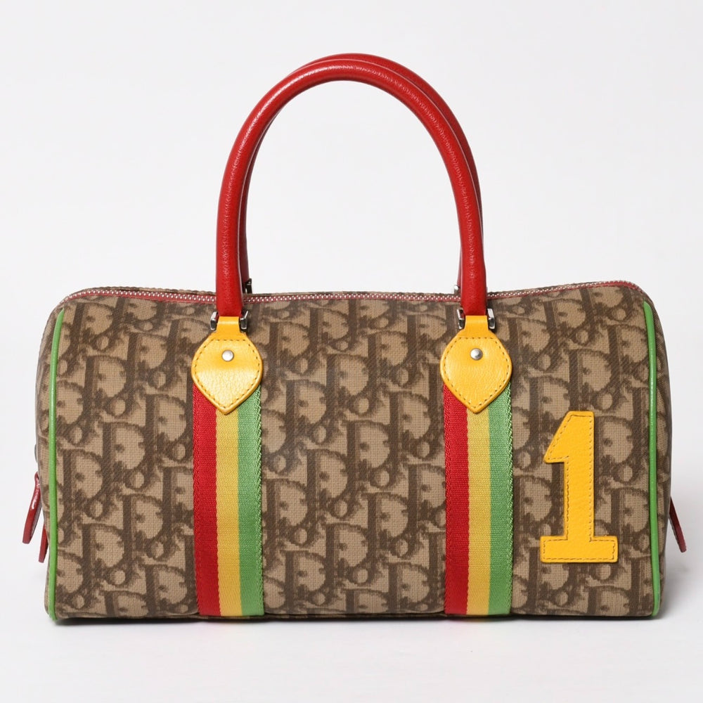 Christian Dior Handbag 05-MA-0054 Trotter pattern Rasta color Brown Galliano period Good condition Used 4a001670