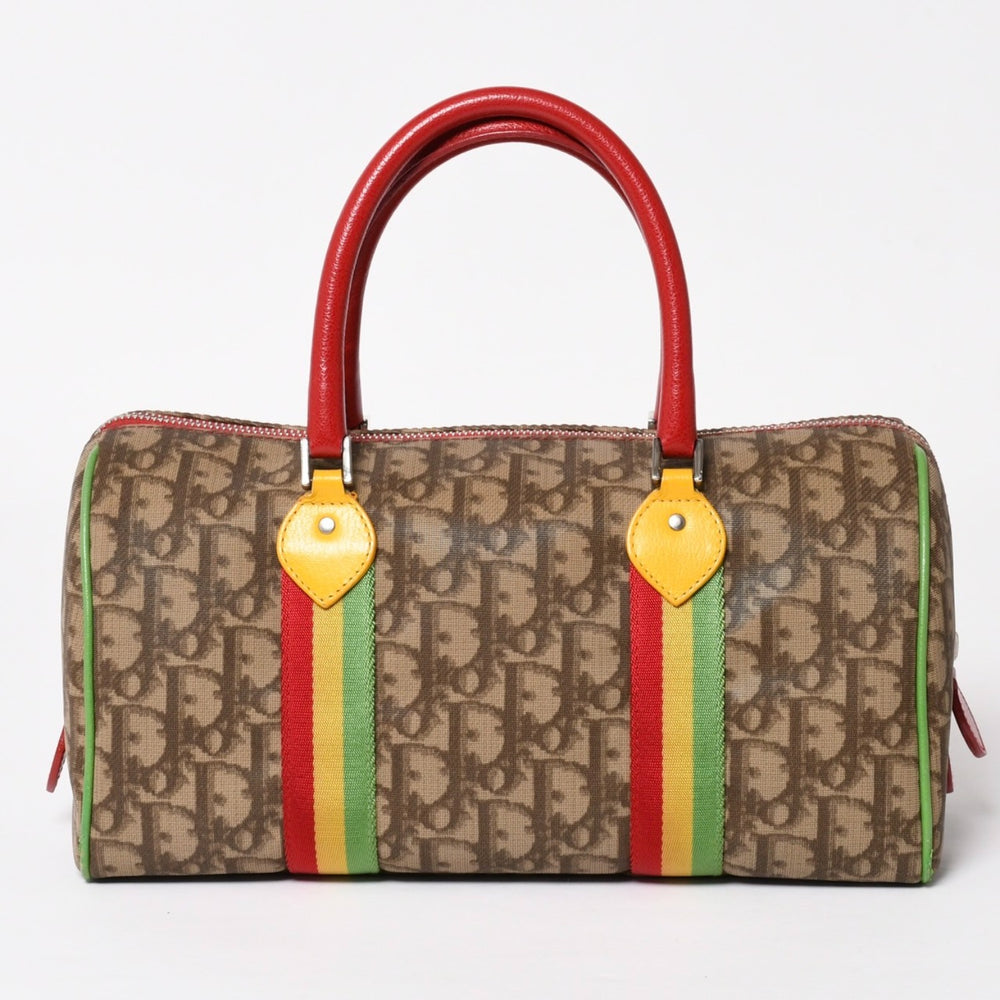 Christian Dior Handbag 05-MA-0054 Trotter pattern Rasta color Brown Galliano period Good condition Used 4a001670