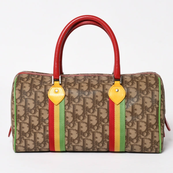 Christian Dior Handbag 05-MA-0054 Trotter pattern Rasta color Brown Galliano period Good condition Used 4a001670