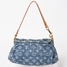 画像をギャラリービューアに読み込む, 極美品 LOUIS VUITTON ルイヴィトン ミニプリーティ ワンショルダーバッグ M95050 モノグラム デニム インディゴブルー 中古 4a003989