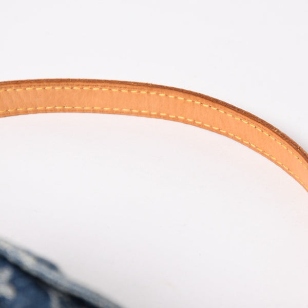 極美品 LOUIS VUITTON ルイヴィトン ミニプリーティ ワンショルダーバッグ M95050 モノグラム デニム インディゴブルー 中古 4a003989
