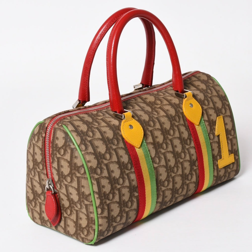 Christian Dior Handbag 05-MA-0054 Trotter pattern Rasta color Brown Galliano period Good condition Used 4a001670