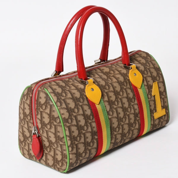Christian Dior Handbag 05-MA-0054 Trotter pattern Rasta color Brown Galliano period Good condition Used 4a001670