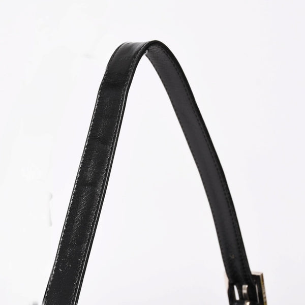 FENDI Mamma Bucket Handbag 26325 Cotton Jersey Black Silver Hardware Good Condition Used 4a000499