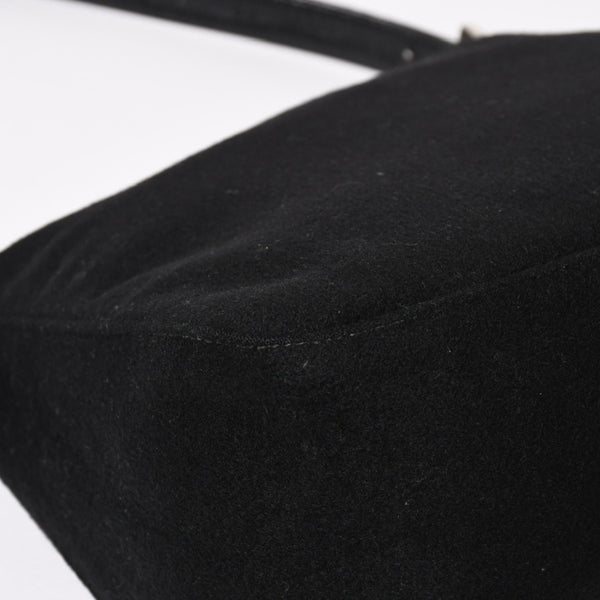 FENDI Mamma Bucket Handbag 26325 Cotton Jersey Black Silver Hardware Good Condition Used 4a000499